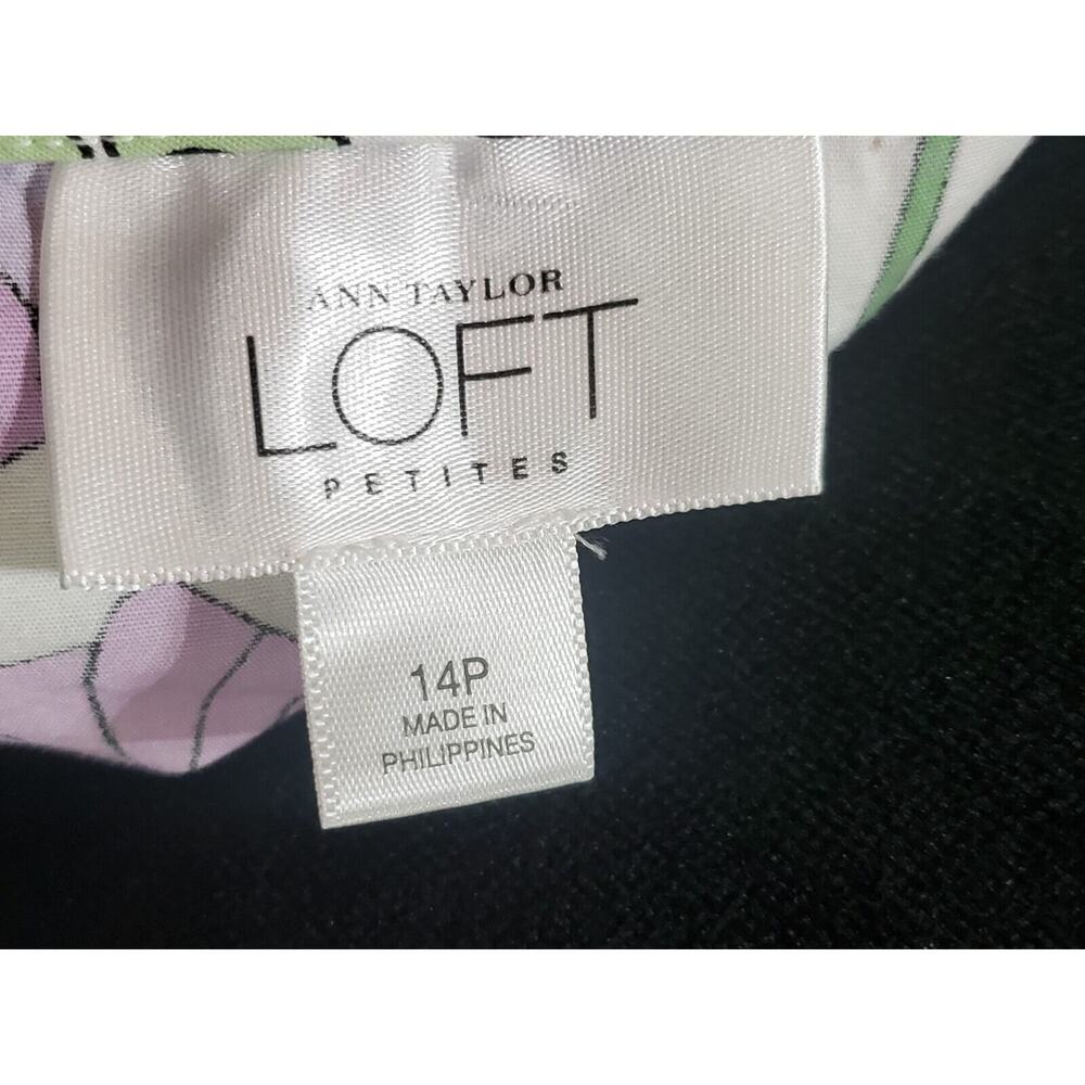 Loft Women's White Floral Cotton Square Neck Sleeveless Casual Top Blouse 14P - Picture 6 of 12